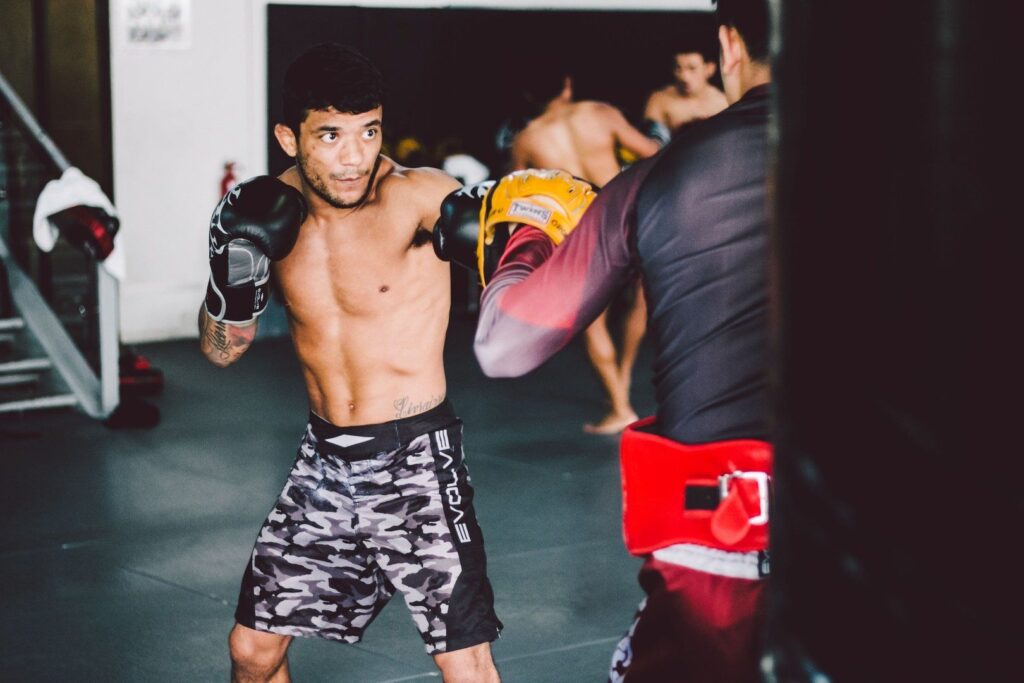 BJJ World Champion and ONE Superstar Alex Silva works on his striking at the Evolve MMA Fighters Program.