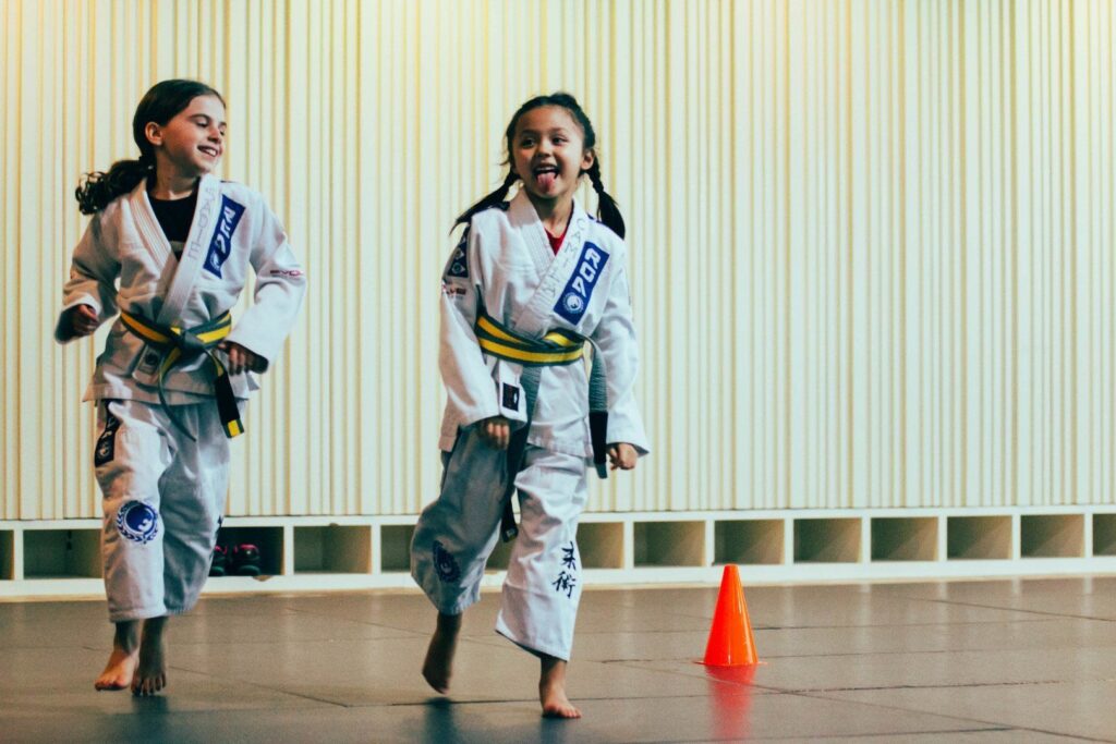 Martial arts gives children the satisfaction of learning and achieving, giving them the confidence to face any problem that comes their way.
