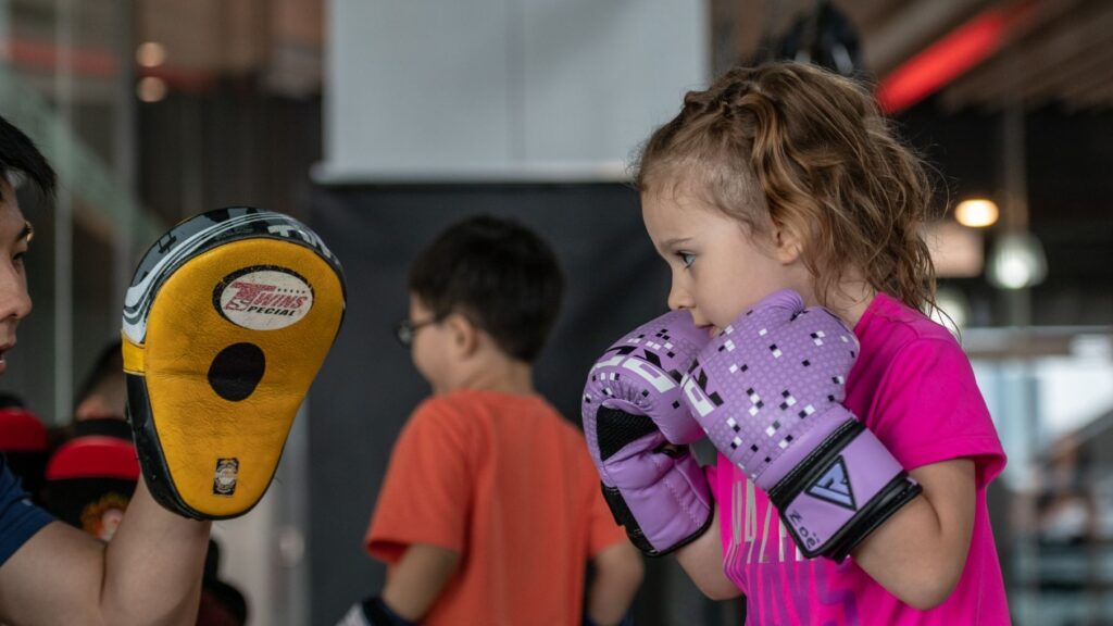 a child doing martial arts