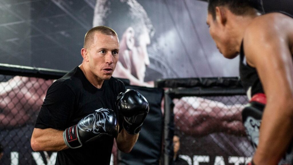 Georges St. Pierre training boxing