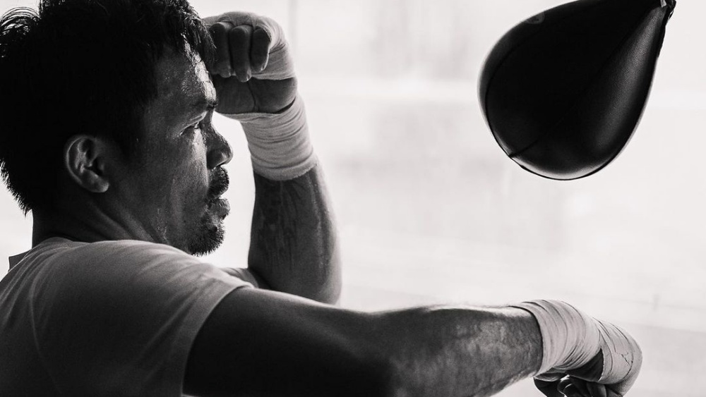 manny pacquiao on the speed bag