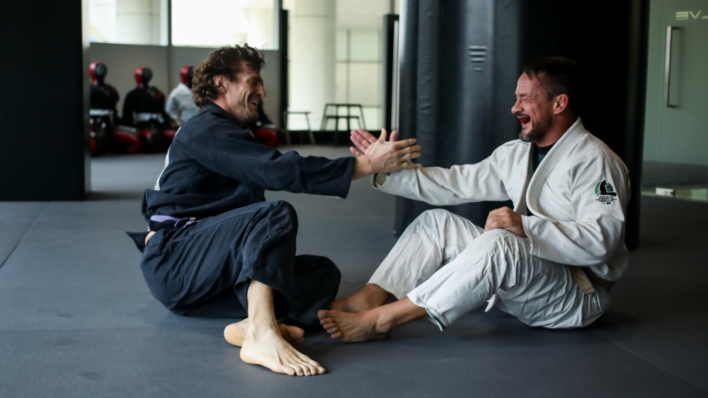 bjj students in class happy