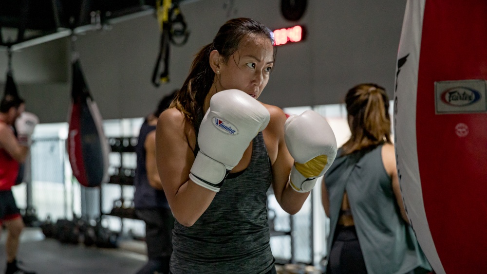 a boxing student